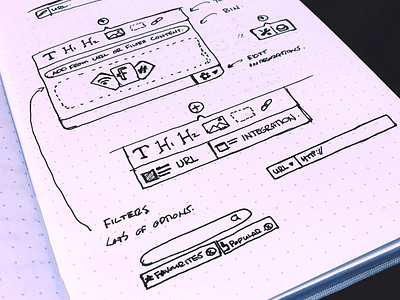 Goodbits Composer moleskin notebook pen and paper sketch ui