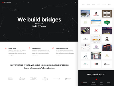 Hexbridge Home Page agency hexbridge home page particles particles js