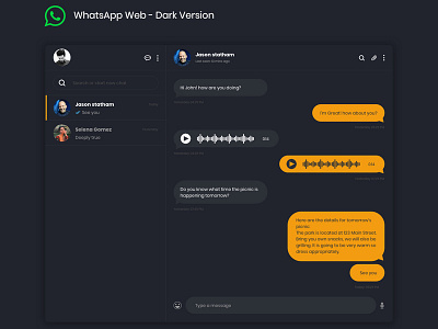 Whatsapp Web Dark