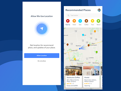 Recommend Places App app design recommended ui design