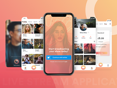 Live Stream App app design ui design