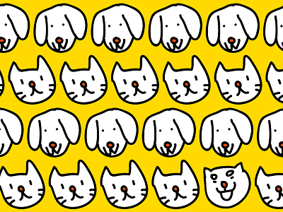 YELLOW GIFT by kakao : Pets brand experience branding cat dog illustration pattern pets vector yellow