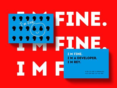 I M FINE. brand experience branding business card ci logo