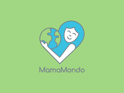 MamaMondo Logo baby earth eco eco friendly green heart logo maternity mom mother earth planet world