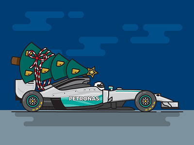 Petronas Christmas Card car christmas christmas tree f1 formula 1 lewis hamilton mercedes benz petronas pine race car racer star