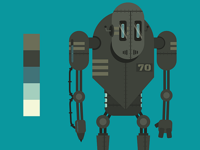 5 Color Practice 2d flat illustration robot vector