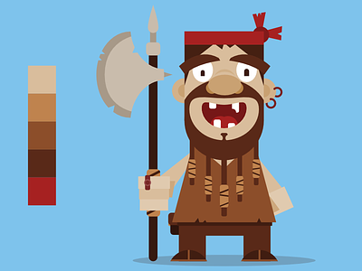 Another 5 color Practice 2d barbarian flat illustration vector