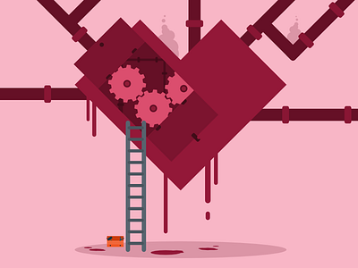 A Broken Heart 2d flat heart illustration vector