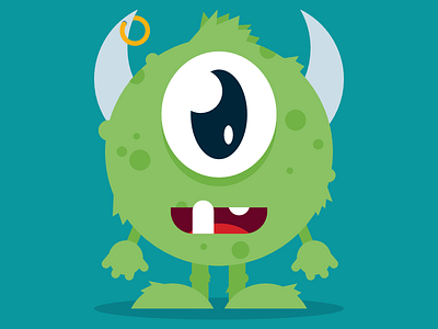 Cute Kid Monster 2d flat illustration monster vector