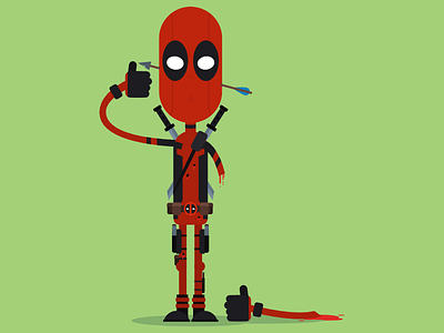 Wacky Deadpool Fanart 2d deadpool flat illustration vector