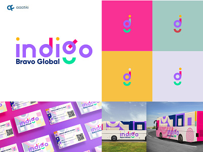 Indigo bravo global logo design