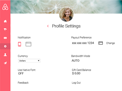 Daily UI challenge #007 Settings dailyui design interfacedesign profile settings tablet