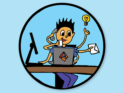 Office Life - 2 callcenter comic cute design executive icon illustration line art persona series vector
