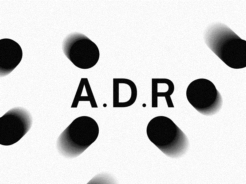 ADR agence black font gif gradient logo motion noise white