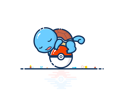 Squirtle ball cute funny lovely mbe pokemon sleep