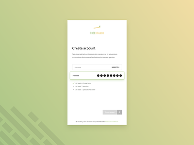 Mobile Create Account UI app branding design flat minimalism register typography ui vector