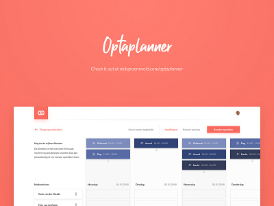 Optaplanner UI app design flat ui ux vector web website