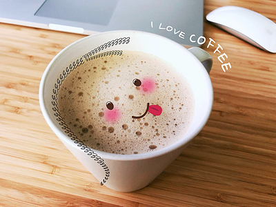 U love coffee？ coffee cup emoji