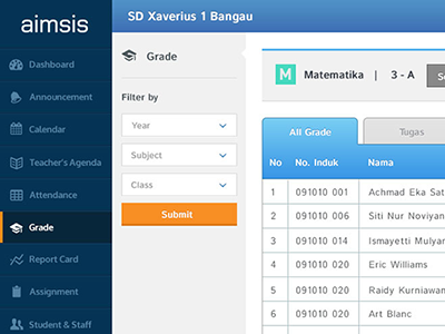 AIMSIS - School Management System Web App ui webdesign