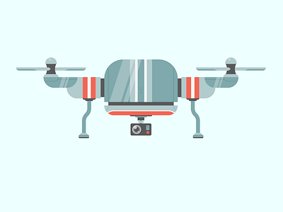 Drone blue camera drawing drone film flat fly iillustration riga robot