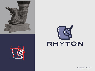 logo design for rhyton ancient antiquities cow design graphic graphic design history logo logodesign logos old persian rhyton sign statue