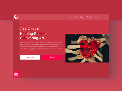 Art Cross charity clean color design flat homepage landing page minimal ui web web design website
