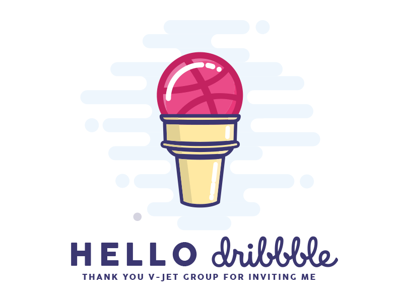 Hello! dribbble icecream illustration vector