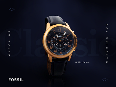 'Watch Me Watching You' - Fossil Watch Advertisement clean design digital photography photoshop poster print simple