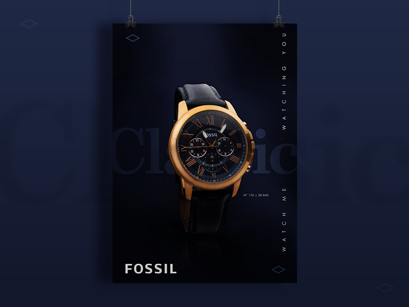 'Watch Me Watching You' Fossil Watch Poster by Bianca Craven on Dribbble
