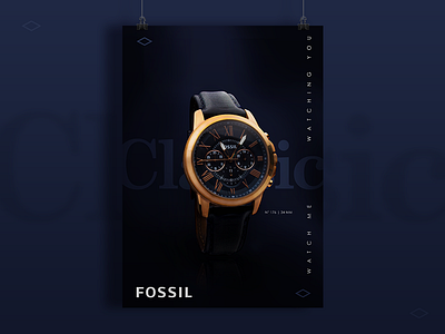 'Watch Me Watching You' - Fossil Watch Poster clean design digital photography photoshop poster print simple