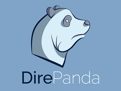 DirePanda blue flat design monochrome panda