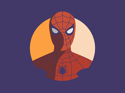 Spiderman Icon art design fan flat illustrator man spider vector