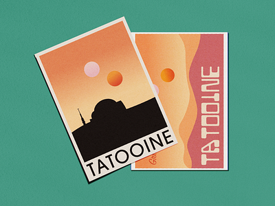 Tatooine Postcard design illustration postcard postcard design starwars tatooine