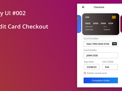 Daily UI 002 - Credit Card Checkout