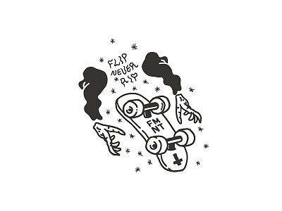 Flip never r.i.p. doodle ghost illustration skate