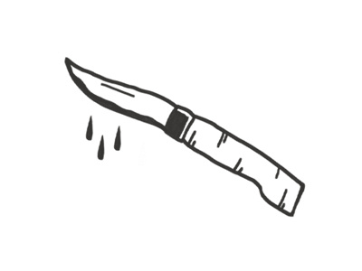 Opinel black blood illustration knife opinel white