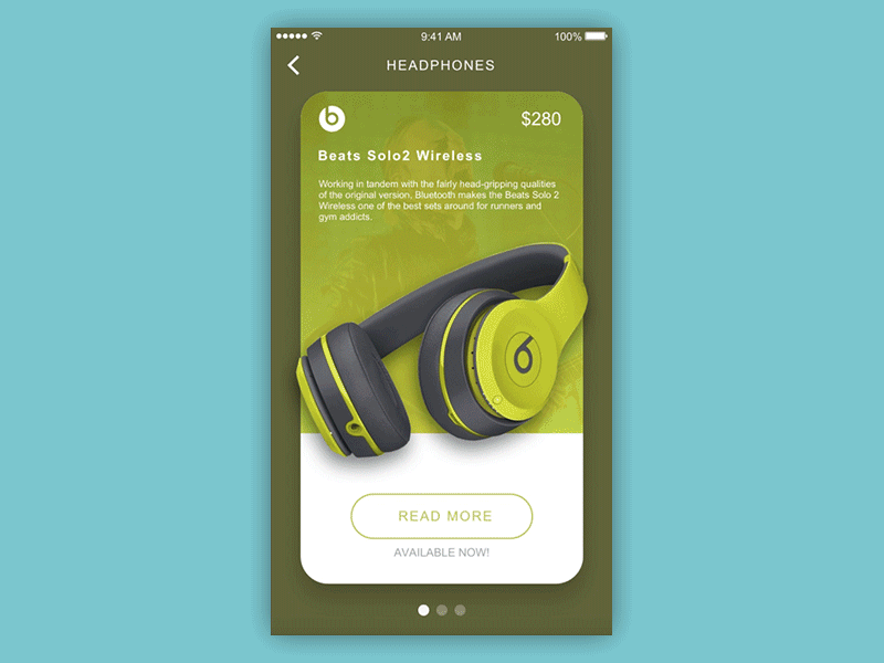 Beats Store Concept beats cards headphones ios music pagination paralax principle store ui