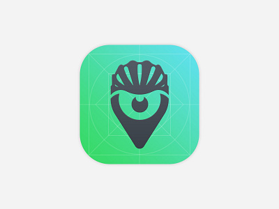 Cycloop GPS Cycling Tracker Icon bicycle cycling cycloop eye gps tracker green helmet icon riding