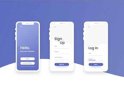 Mobile Sign Up UI app design flat form minimal purple sign in signup ui vector