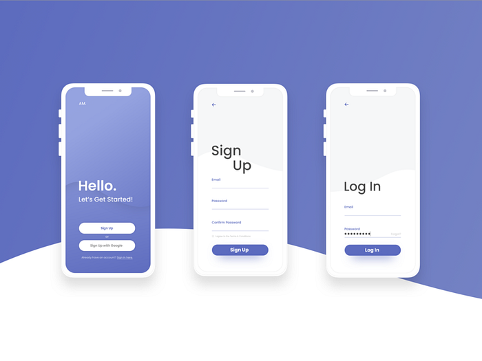 Mobile Sign Up UI by Andrea on Dribbble