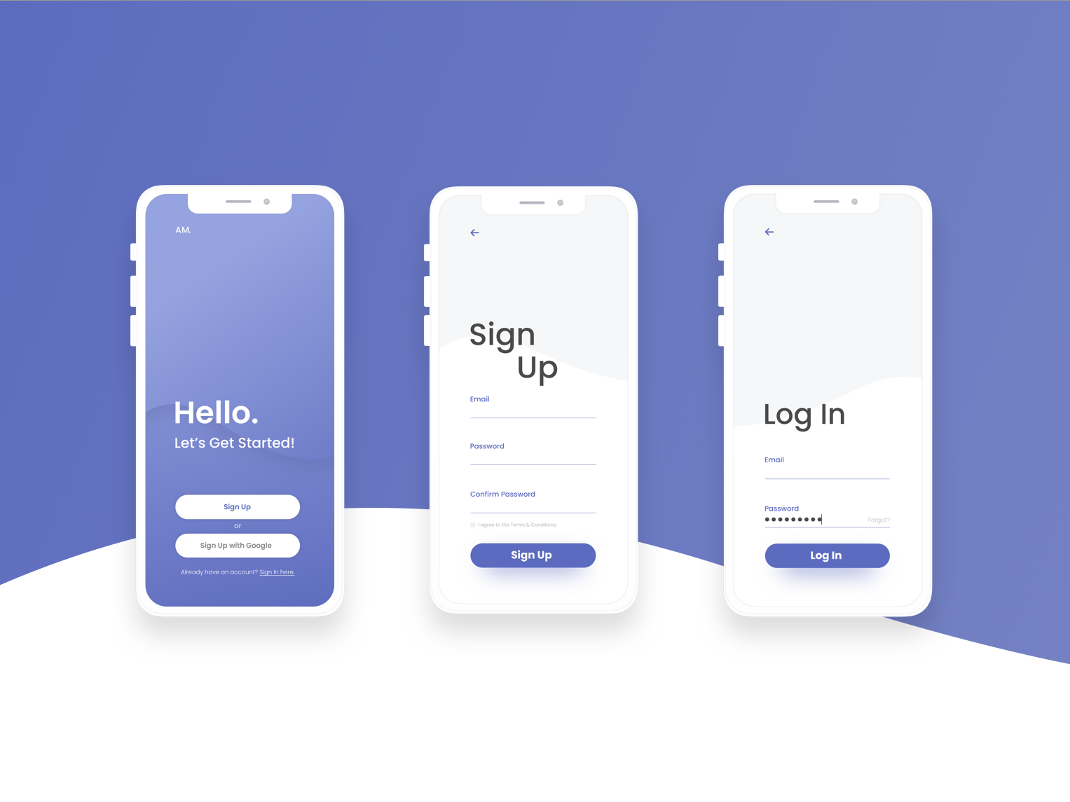 Mobile Sign Up UI.
