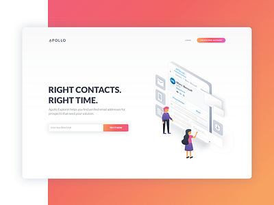 Explorer Landing Page branding explorer flat gradient hero banner illustration isometric isometric design landing page minimal sales website