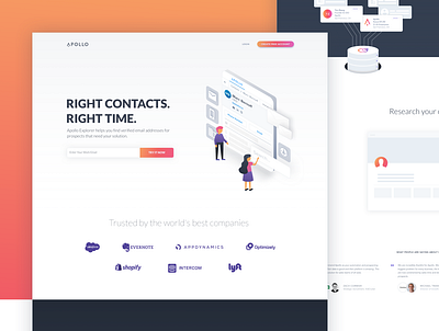 Explorer Landing Page ll design explorer flat gradient hero banner illustration isometric isometric design landing page minimal vector