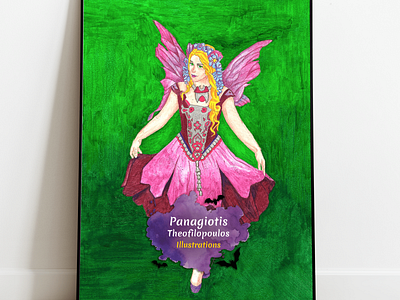 Purple Fairy Original A4 Artwork artwork fairies fairy fantasy fantasyart illustration purple