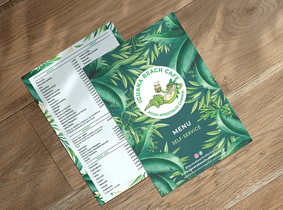 Menu | Iguana Beach Cafe Chania beach cafe food graphic design menu