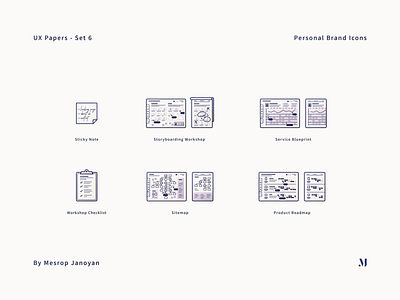 UX Papers – Custom Icon Set 6 branding design graphic design icon icon set icons illustration ui user experience ux ux icons vector workshop