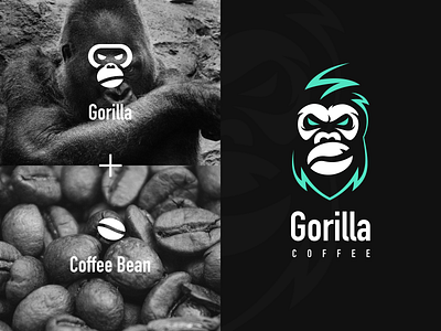 Gorilla Coffee logo idea ape chimpanzee design devinwang gorilla icon kingkong logo