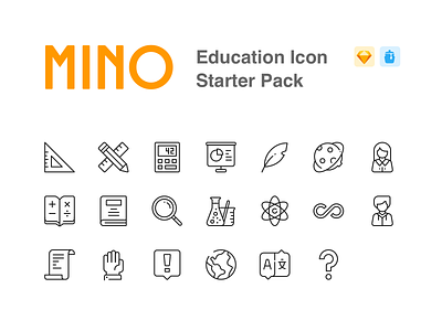 MINO Education Icon Starter Pack design devinwang education icon illustration minolabs