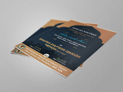 Flyer design calligraphy flyer islamic jumuah poster