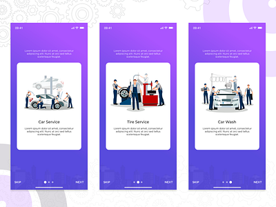 Onboarding Experience adobe experience design adobe illustrator adobe xd car service dailyui design icon onboarding flow onboarding illustration onboarding screen ui ui month user experience design user interface vector